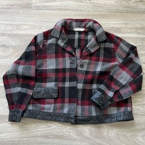 Black & Red Plaid Cropped Jacket